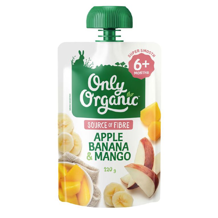 Only Organic Banana & Mango 6+ Months 120g, , hi-res
