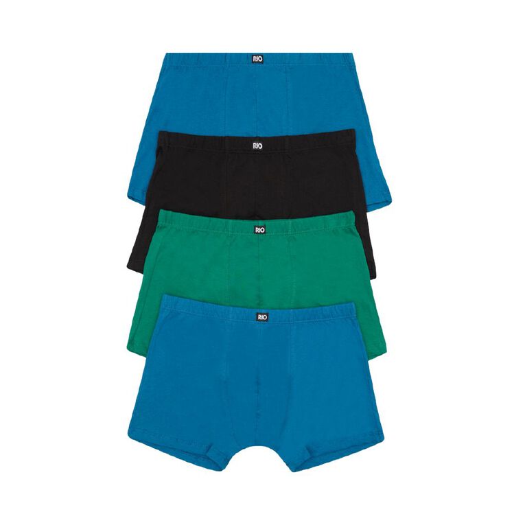 Rio Men's Trunks 4 Pack, Black/Green, hi-res