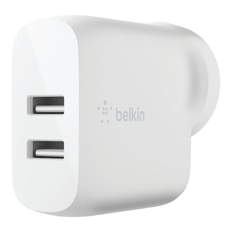 Belkin BoostCharge 24W Dual USB-A Wall Charger White, , hi-res