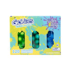 Goblies Throwable Paintballs Rainbow Pack Green/Teal/Blue 120 Pack