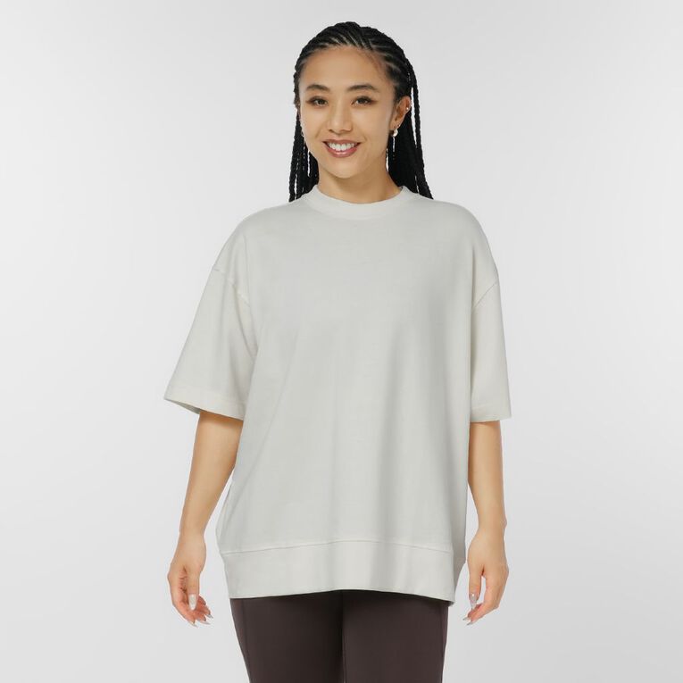 Active Intent Women's Oversize Tee, Cream, hi-res