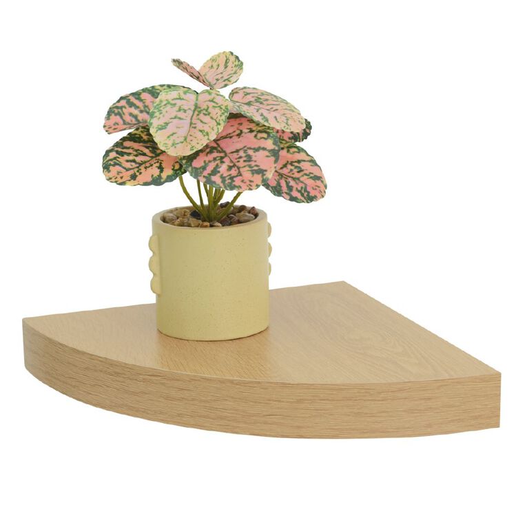 Living & Co Corner Wall Shelf Oak, , hi-res