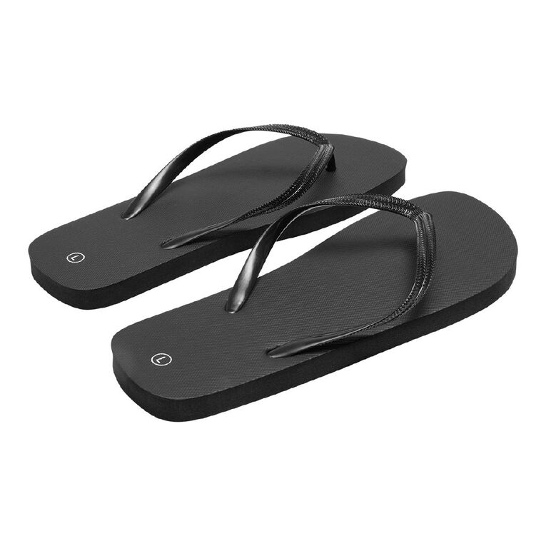 H&H Women's Plain Jandals, Black, hi-res