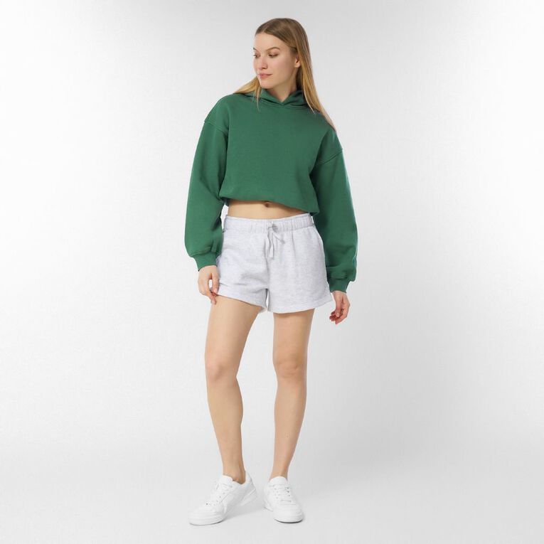 H&H Women's Long Sleeve Bubble Hem Hoodie, Green Mid, hi-res