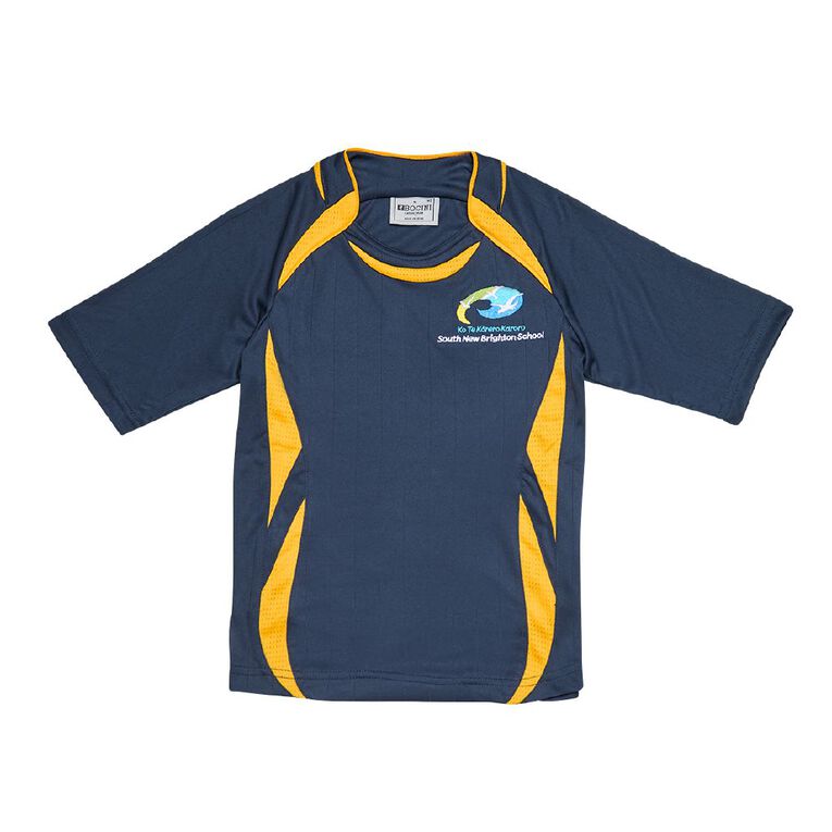 Schooltex South New Brighton New Tee with Embroidery, Navy/Gold, hi-res