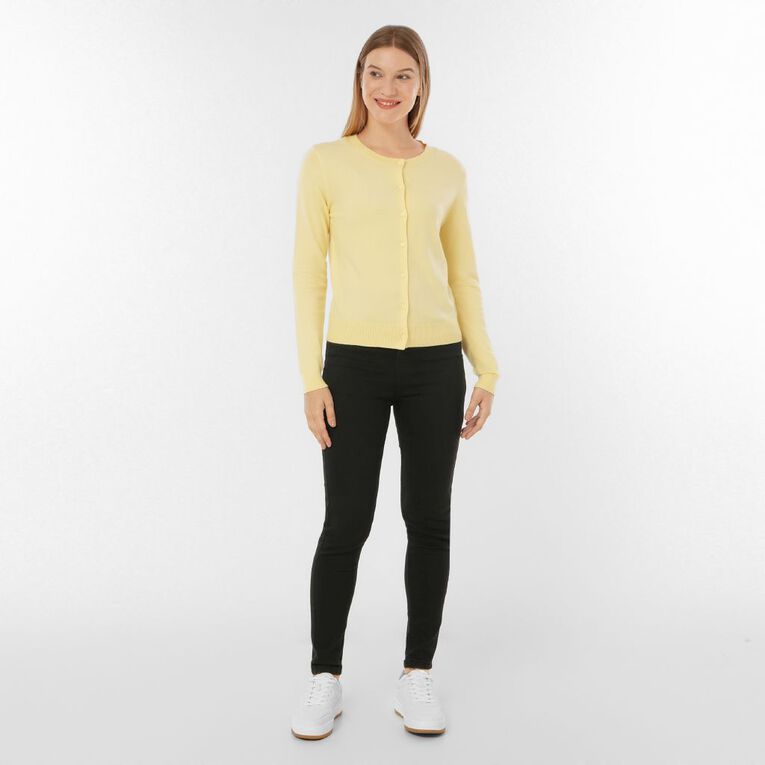 H&H Women's Essential Cardigan, Yellow Light, hi-res