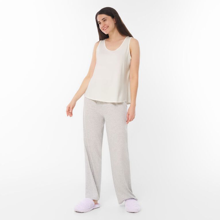 H&H Women's Comfy Pyjama Singlet, Cream, hi-res