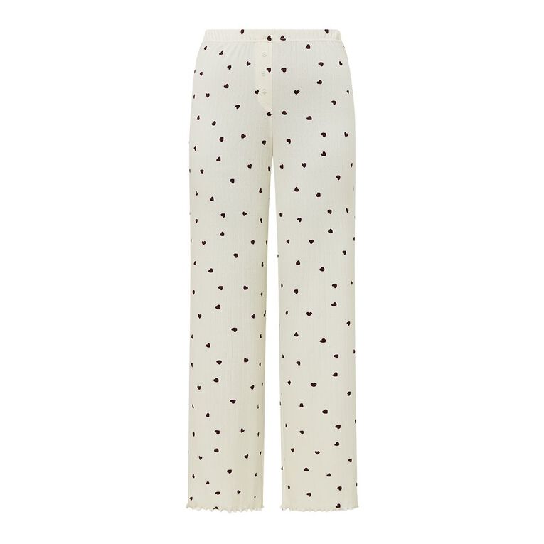 H&H Women's Pointelle Pyjama Pants, Red Mid, hi-res