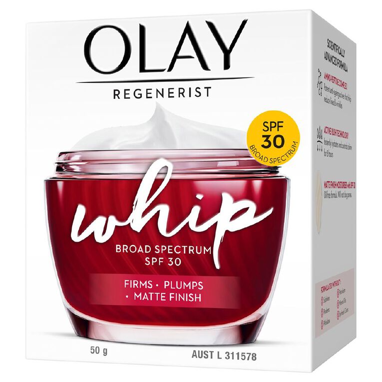 Olay Regenerist SPF30 Whip Moisturiser Cream Red/White 50g, , hi-res