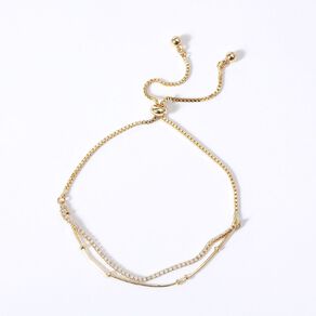Gold Plated CZ Adjustable Bracelet