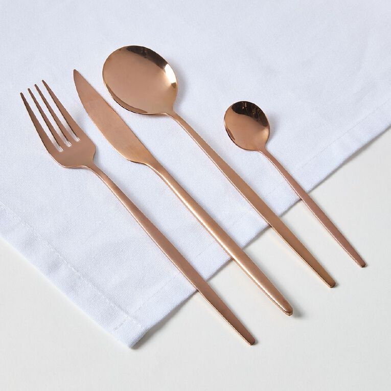 Living & Co Cutlery Set Slim Rose Gold 16 Piece, , hi-res