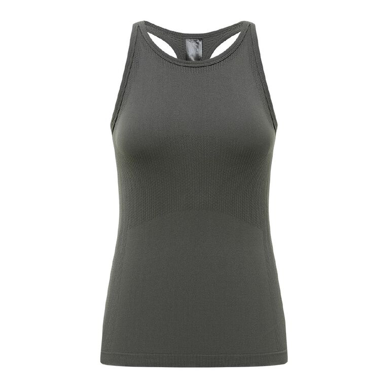 Active Intent Women's Seamless Slim Tank, Grey Dark, hi-res