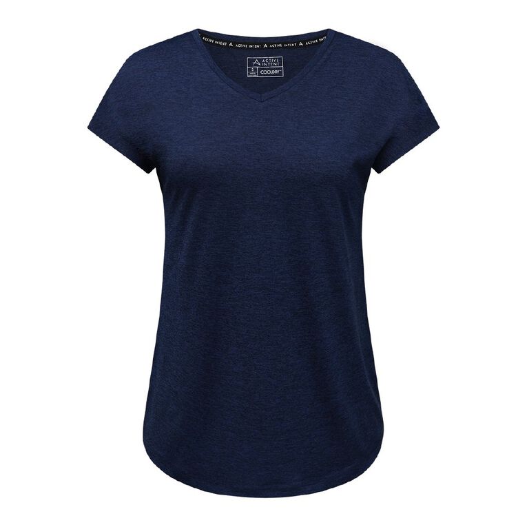 Active Intent Women's Active Cationic Tee, Blue Dark, hi-res