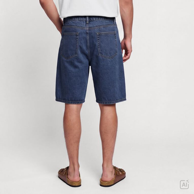 Garage Men's Relaxed Denim Shorts, Denim Mid, hi-res