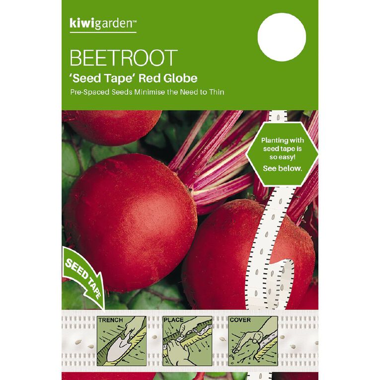 Kiwi Garden Seed Tape Beetroot Red Globe Seeds, , hi-res