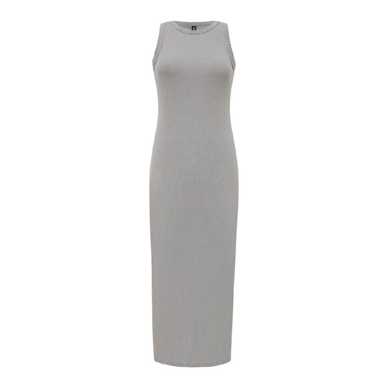 H&H Women's Heavy Wash Rib Maxi Dress, Grey, hi-res