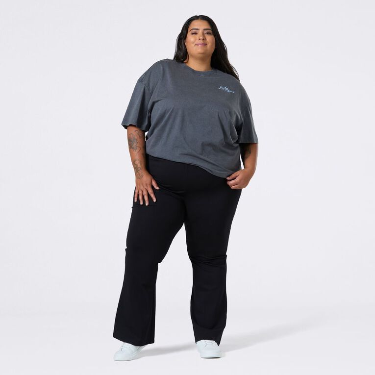 H&H Curve Women's Short Sleeve Oversized Graphic Tee, Grey Dark, hi-res