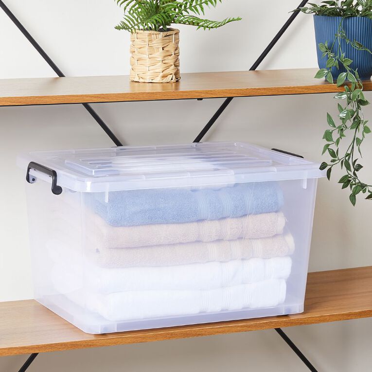 Living & Co Rolling Organiser 42L Clear, , hi-res