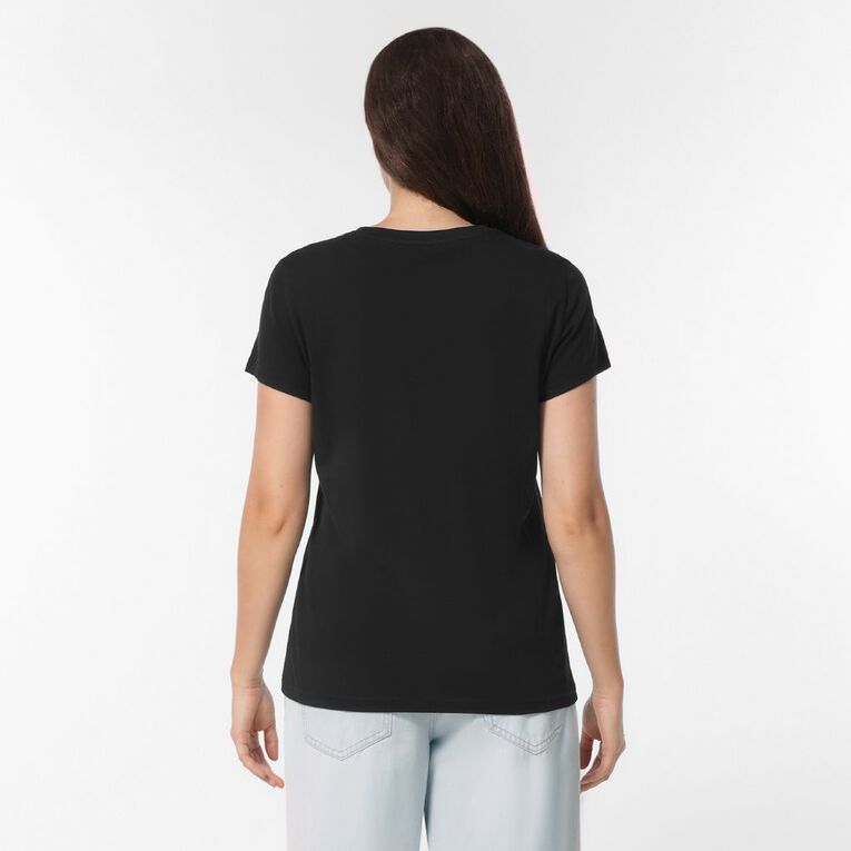 H&H Women's Essential Short Sleeve Crew Neck Tee, Black, hi-res