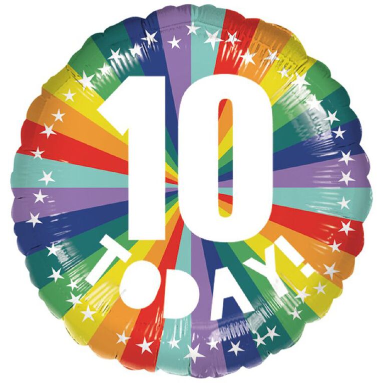Anagram 45cm Standard Candy Rainbow 10 Today Balloon, , hi-res