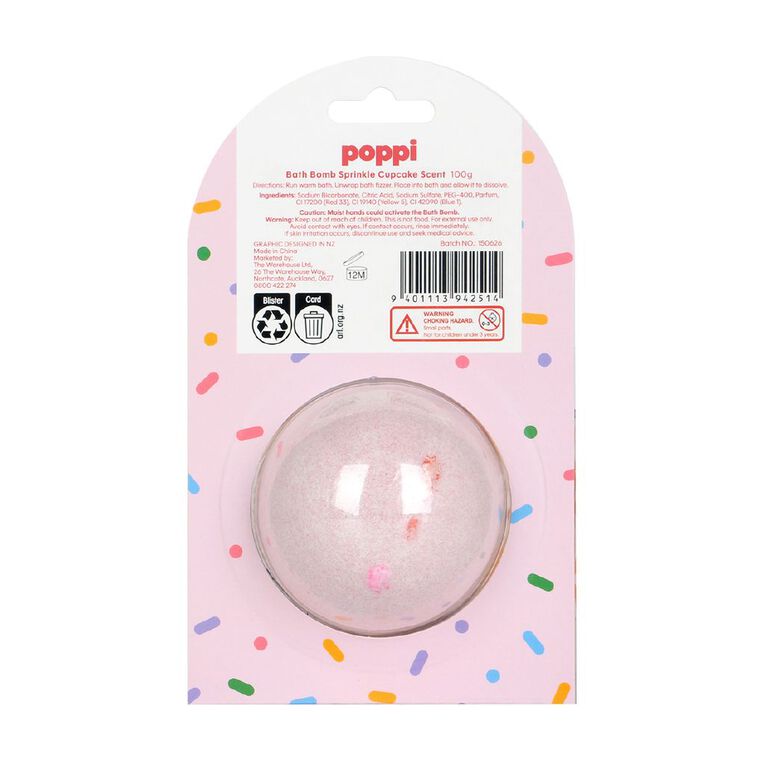Poppi Bath Bomb Sprinkle Cupcake 100g 100g, , hi-res