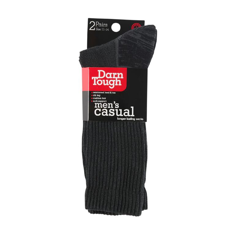 Darn Tough Men's Rib Crew Socks 2 Pack, Black, hi-res