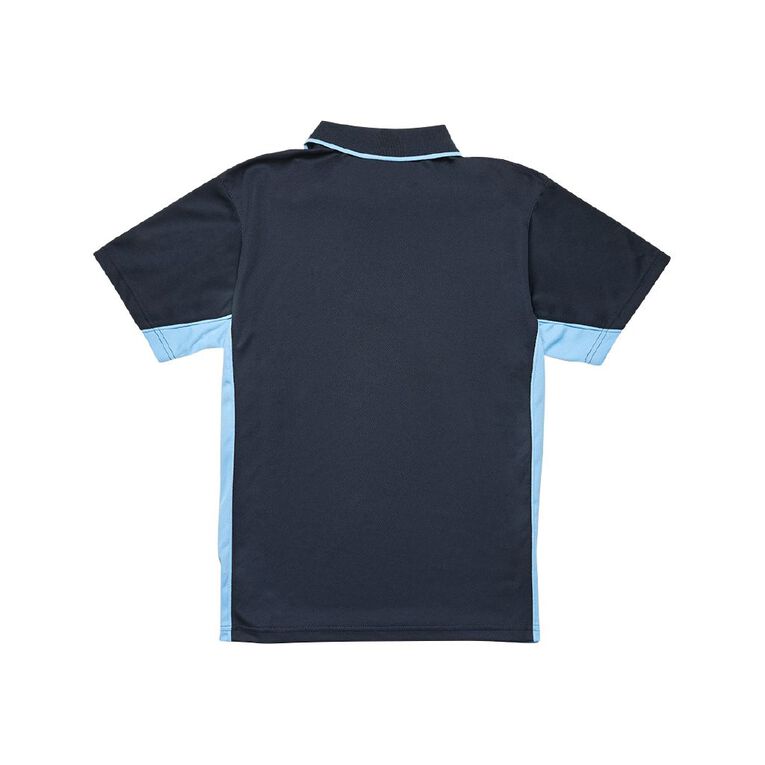 Schooltex Pukekohe Hill Short Sleeve Polo with Embroidery, Navy/Sky, hi-res