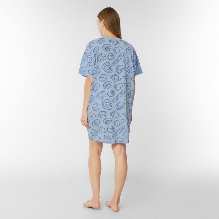H&H Women's Boxy Tee Nightie, Blue Mid, hi-res