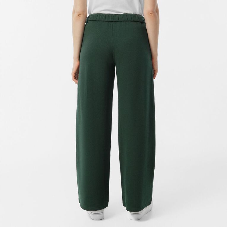 H&H Women's Wide Leg Track Pants, Green Dark, hi-res