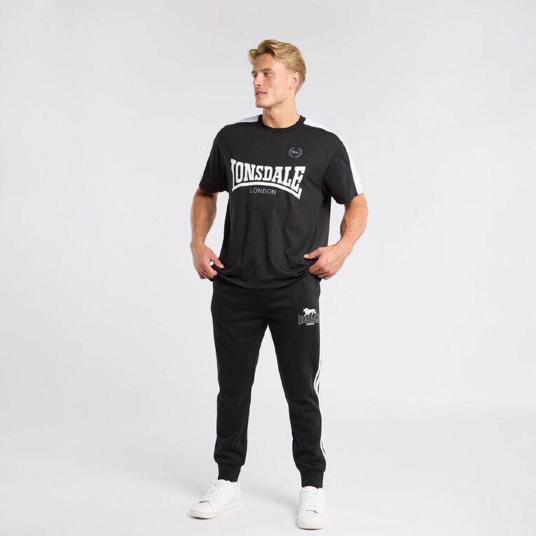 Lonsdale Men's Boxy Crew Neck Tee, Black, hi-res