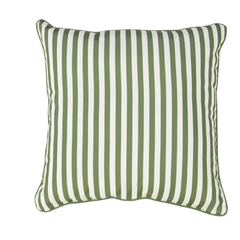 Living & Co Outdoor Cushion Stripe Green 40cm x 40cm, , hi-res