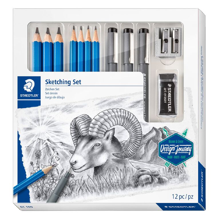 Staedtler Design Journey Mixed Sketching Set 12 Pack, , hi-res