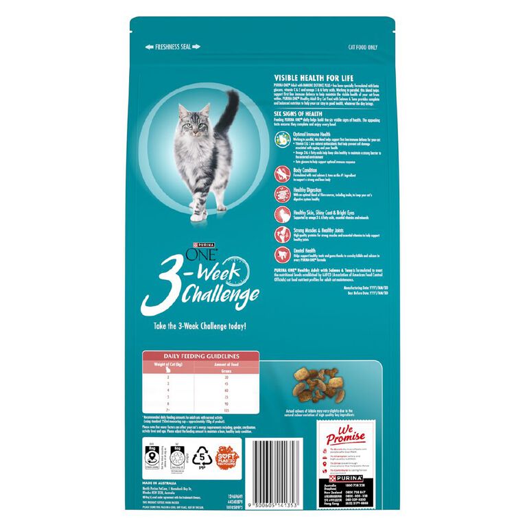 Purina ONE Healthy Adult Salmon & Tuna Dry Cat Food 1.5kg, , hi-res