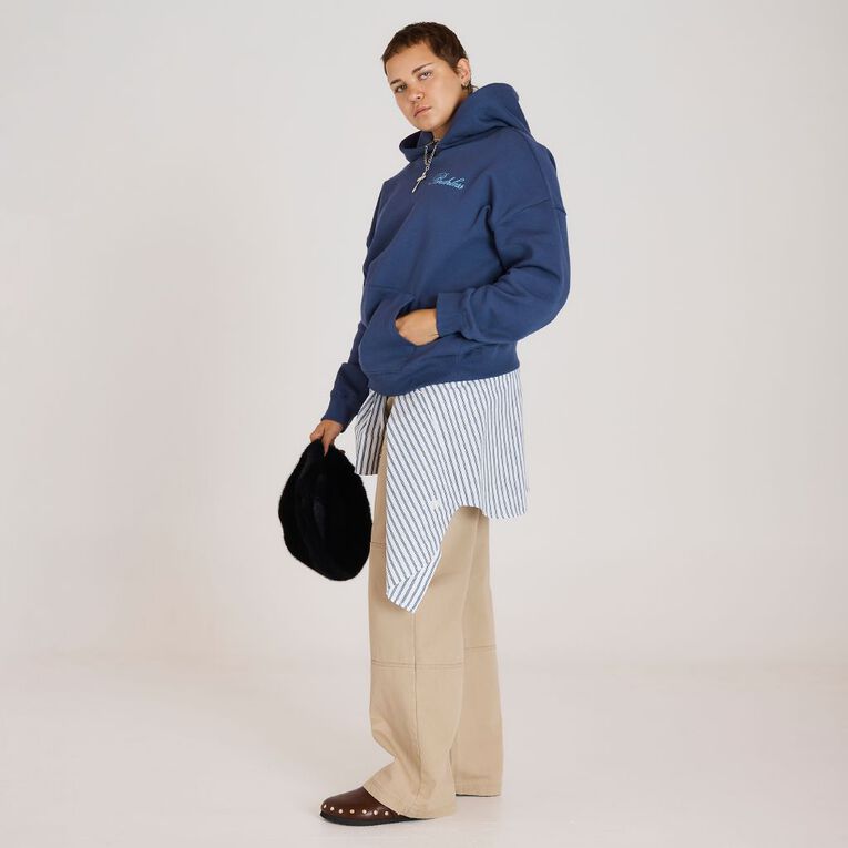 BRDRLESS Long Sleeve Graphic Hood, Blue Dark, hi-res