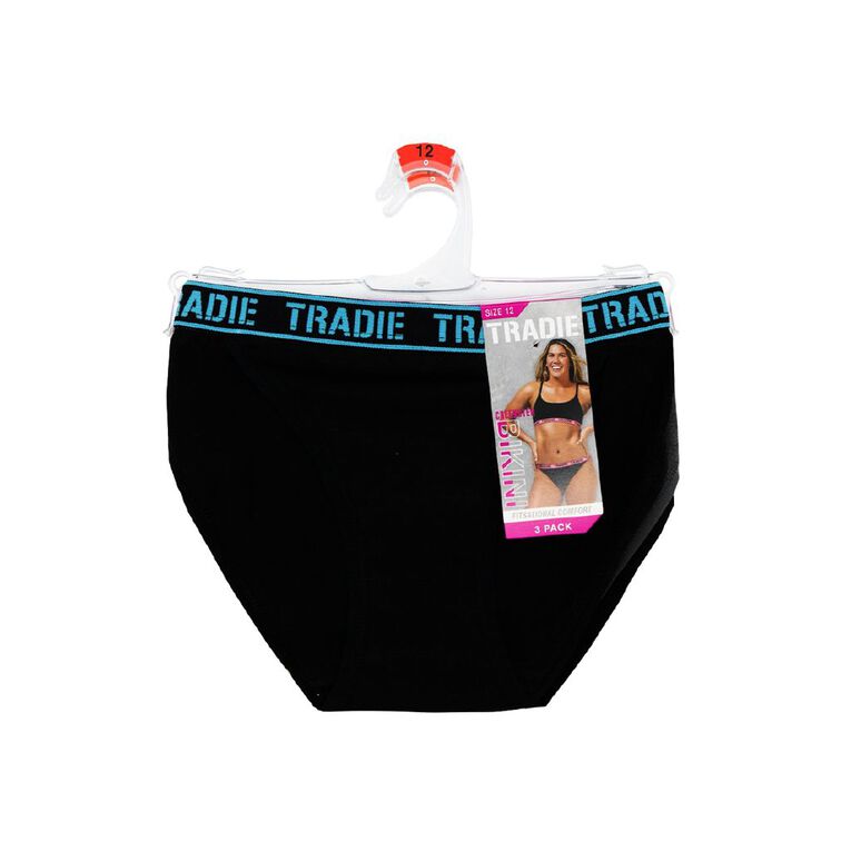 Tradie Women's Cheekster Briefs 3 Pack, Black S26 RHYTHM, hi-res