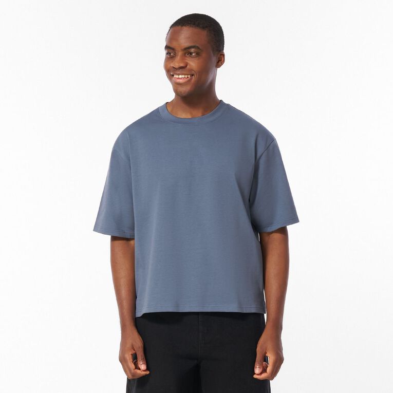 Garage Men's Heavyweight Boxy Crop Tee, Blue Mid, hi-res