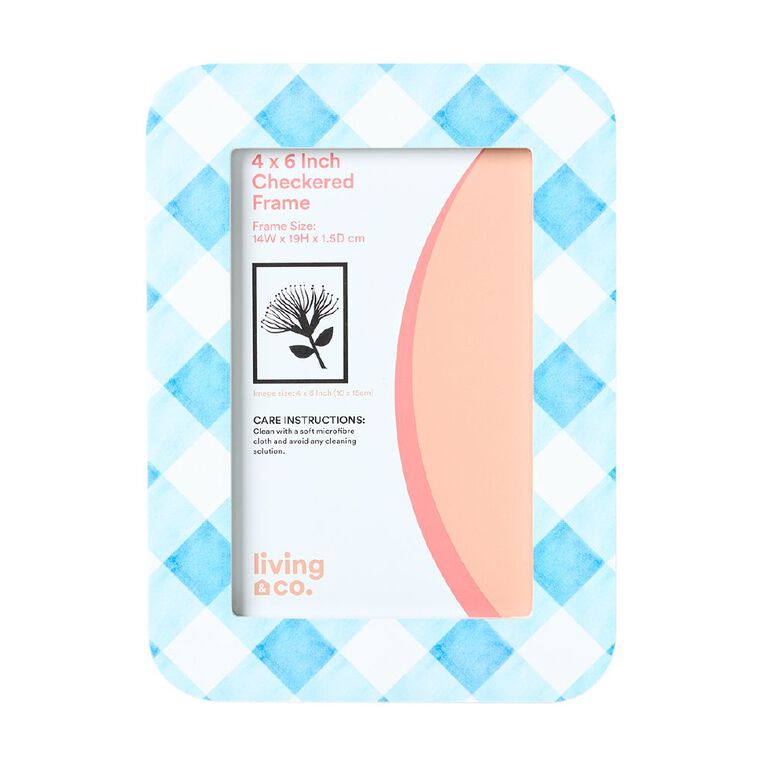 Living & Co Checkered Frame 4in x 6in, , hi-res