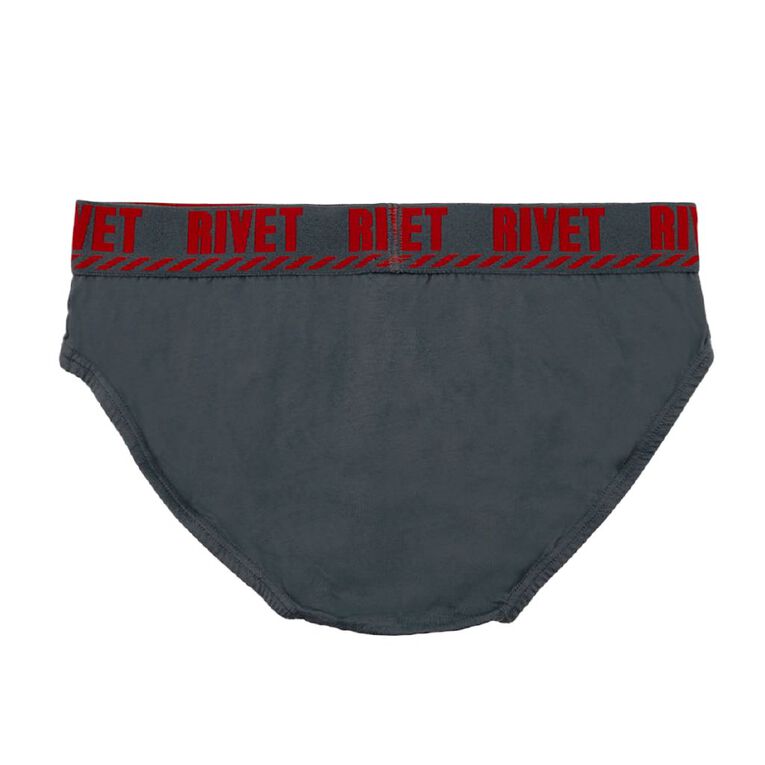 Rivet Men's Briefs 5 Pack, Grey/Navy, hi-res