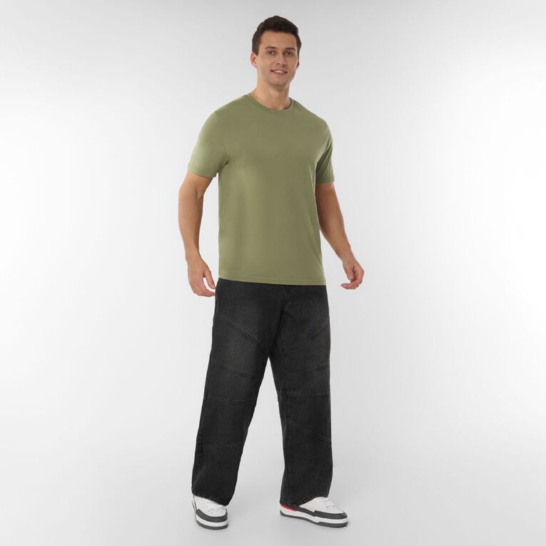 H&H Men's Regular Fit Plain Tee, Green Mid DeepLichen, hi-res