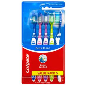 Colgate Extra Clean Manual Toothbrush 5 Pack