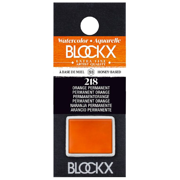 BLOCKX Watercolour Half Pan S3 218 Permanent Orange Orange, , hi-res