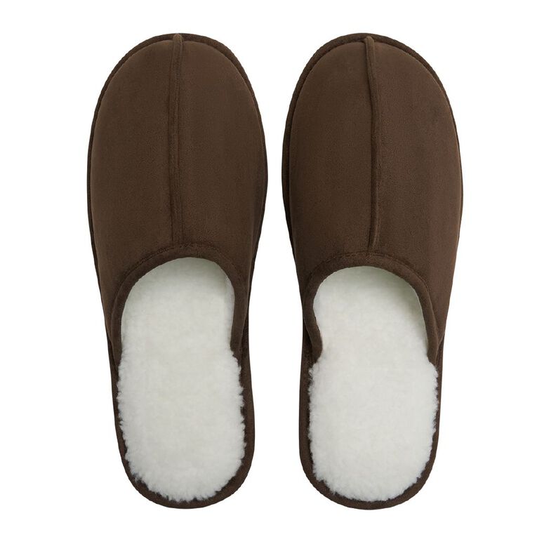 H&H Men's Regan Slip On Slippers, Brown, hi-res