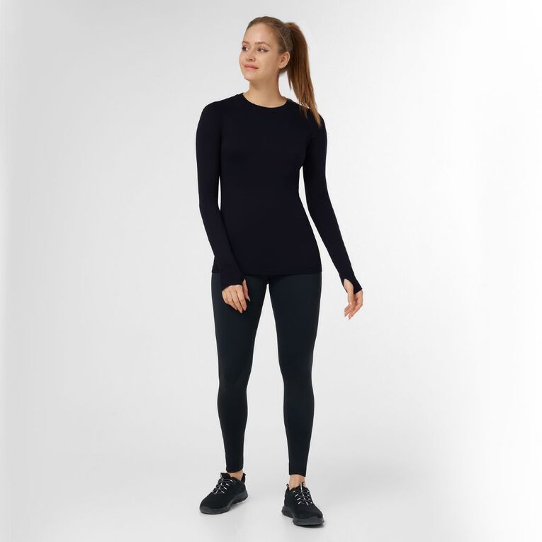 Active Intent Women's Long Sleeve Seamless Top, Black, hi-res