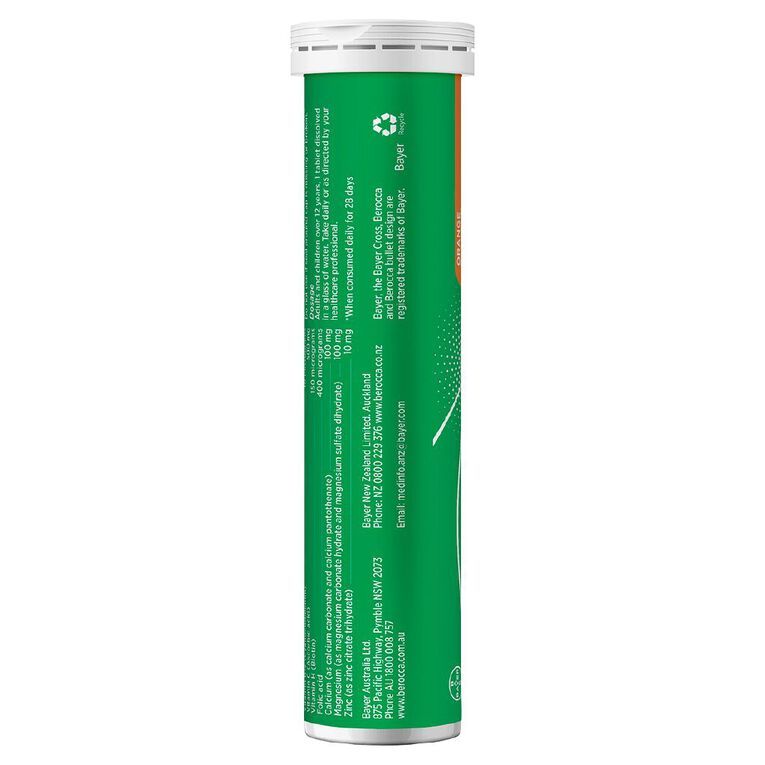 Berocca Energy Vitamin B & C Orange Flavour Effervescent Tablets 30 Pack, , hi-res