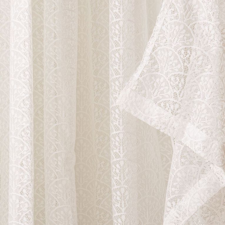 Living & Co Art Deco Voile White 90-180cm Wide/200cm Drop, , hi-res