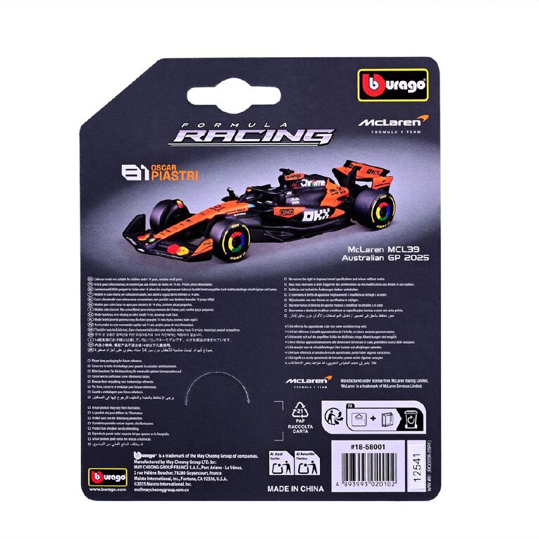 Bburago F1 1:64 Die Cast Teams Assorted, , hi-res