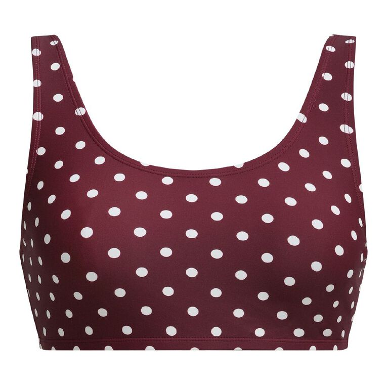 H&H Women's Scoop Bikini Top, Red Dark, hi-res