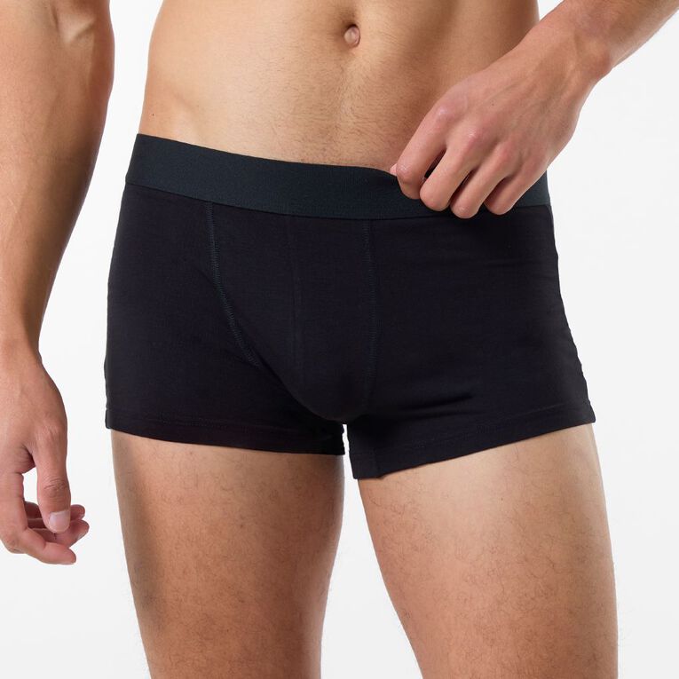 H&H Men's Comfort Trunk 3 Pack, Black, hi-res