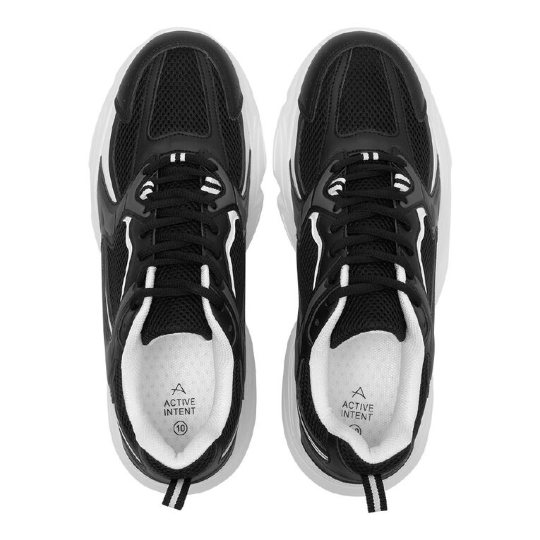 Active Intent Men's Flex Force Trainers, Black/White, hi-res