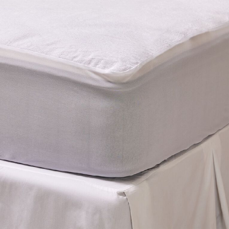 Living & Co Mattress Protector Terry White Single, , hi-res